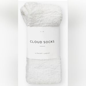 T & M Cloud Socks 1 pair white, 1 pair stone NEW in cotton bag.
